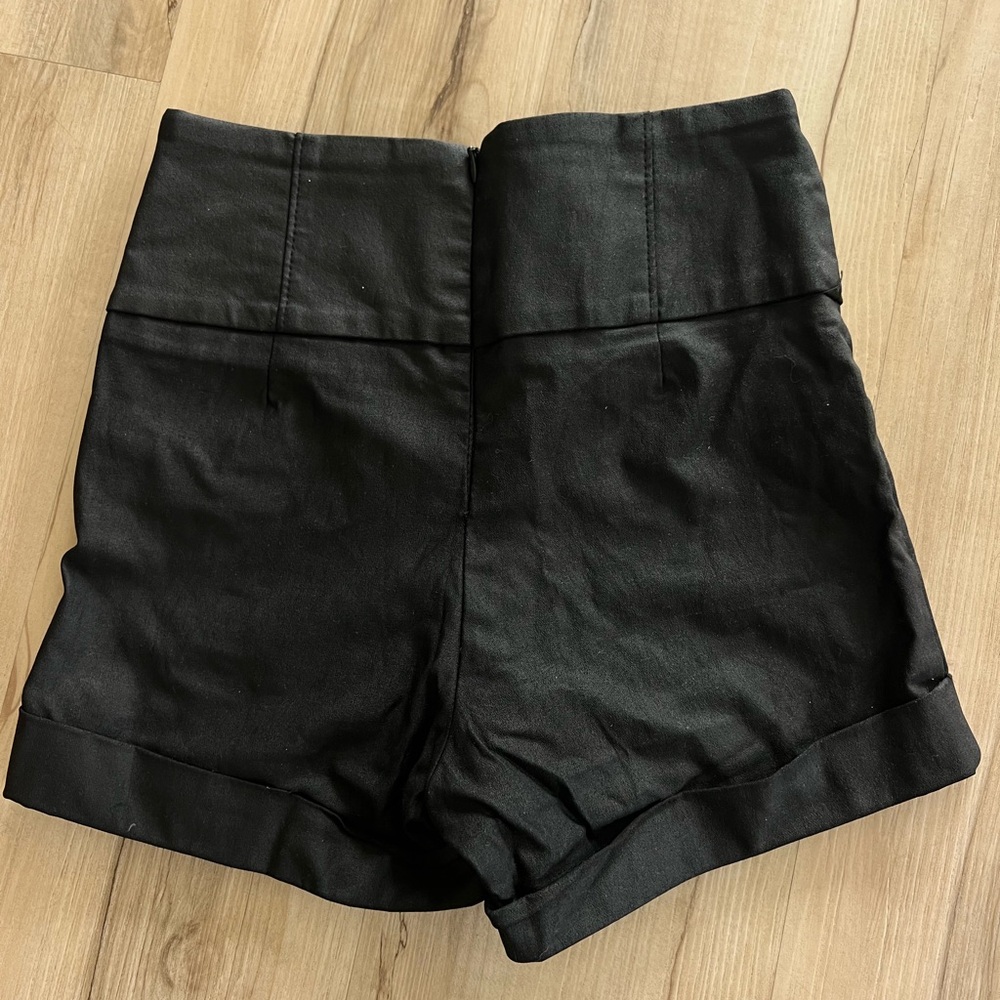 Classic Black Faux Leather Shorts